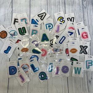 57 Adhesive Patches Assorted Letters Patterns Approx 2” Ink & Barrel Crafts DIY